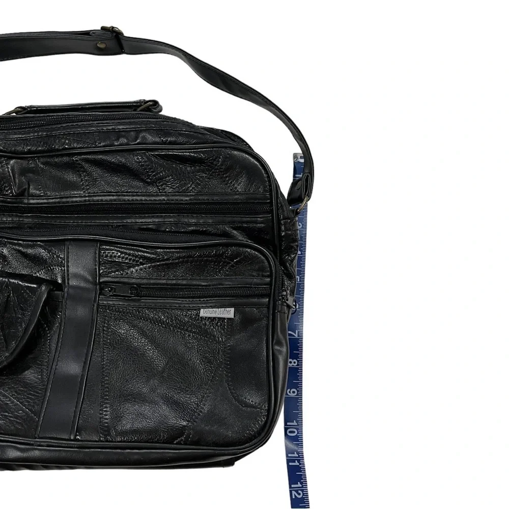 Unbranded Black 100% Genuine Leather Laptop Ipad Bag 13x11